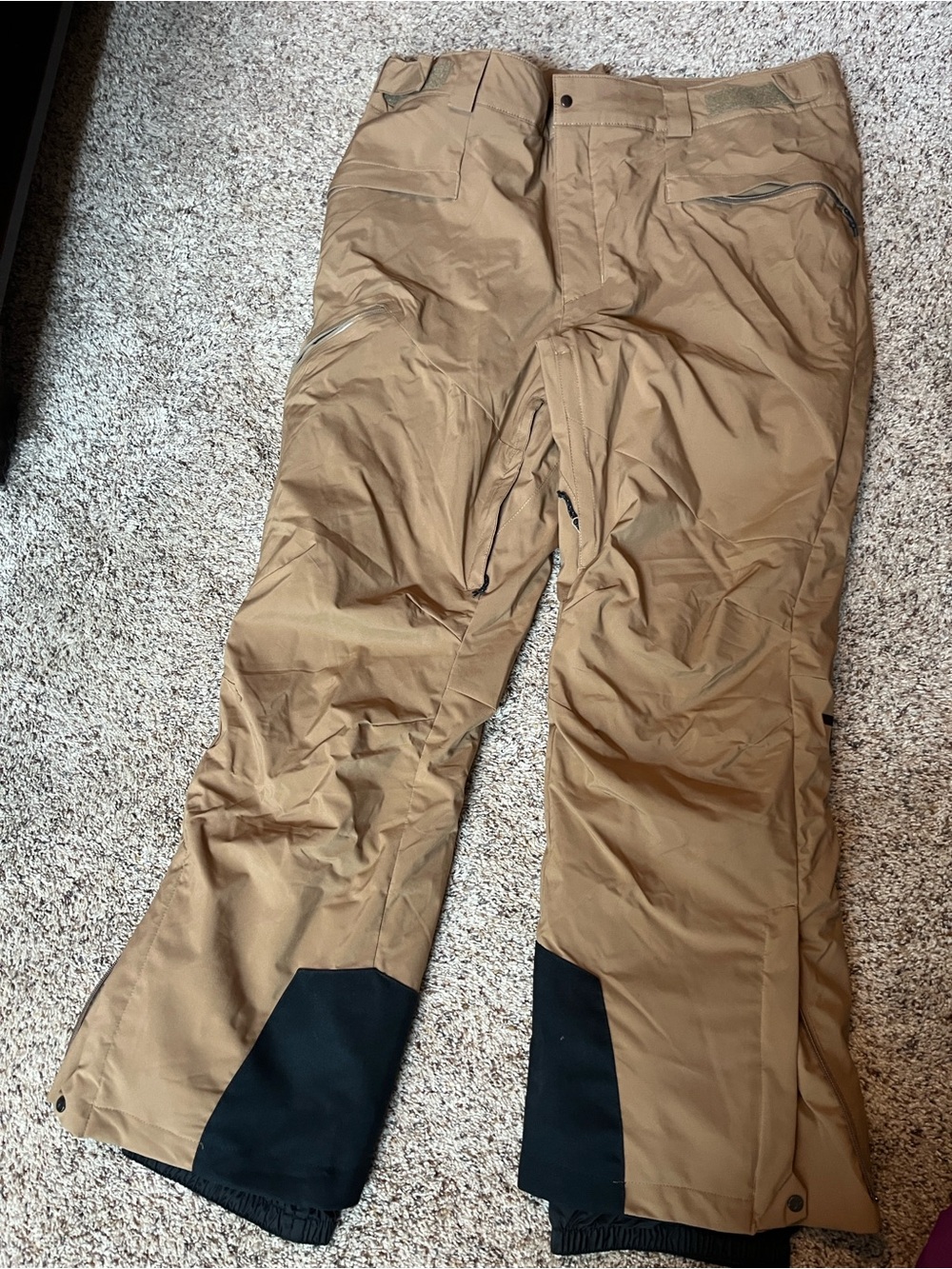 Columbia Men's Cargo Snow Pants - Tan with Black Cuffs